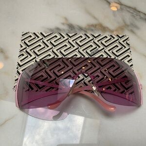 Original 1990’s Versace wrap around glasses in pink - with original case